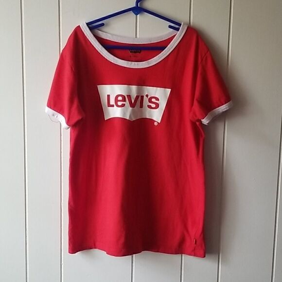 Levi's Girl's L 12-13 yrs red and white tee Shirt - Picture 1 of 6